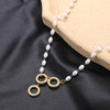 Lady Heart Shape Stainless Steel Artificial Pearl Pendant Necklace