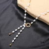 Lady Heart Shape Stainless Steel Artificial Pearl Pendant Necklace