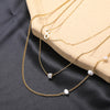 Lady Heart Shape Stainless Steel Artificial Pearl Pendant Necklace