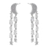 1 Pair Ig Style Elegant Simple Style Star Moon Tassel Plating Inlay Copper Zircon 18k Gold Plated Drop Earrings