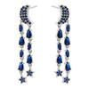 1 Pair Ig Style Elegant Simple Style Star Moon Tassel Plating Inlay Copper Zircon 18k Gold Plated Drop Earrings