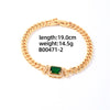 Casual Shiny Square Stainless Steel Copper Plating Inlay Zircon Gold Plated Bracelets