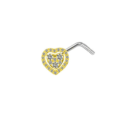 Streetwear Fruit Heart Shape Stainless Steel Copper Plating Inlay Zircon Nose Ring