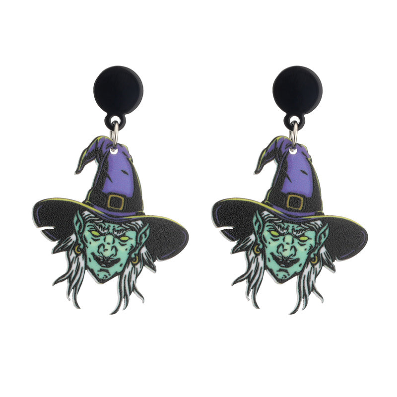 1 Pair Fashion Halloween Pattern Arylic Drop Earrings