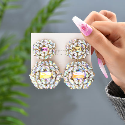 1 Pair Fashion Geometric Rhinestone Women's Drop Earrings