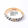 Casual Elegant Vintage Style Four Leaf Clover Round Copper Enamel Plating Gold Plated Bangle