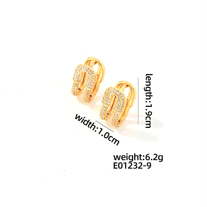 1 Pair Casual Sweet Shiny Round Plating Inlay Copper Zircon Gold Plated Earrings