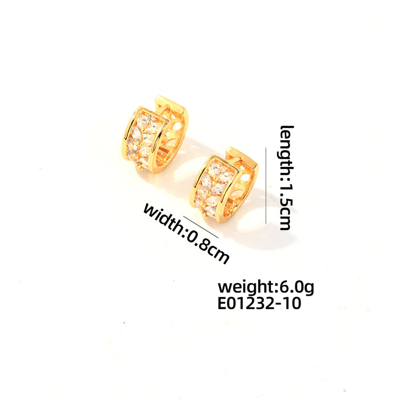 1 Pair Casual Sweet Shiny Round Plating Inlay Copper Zircon Gold Plated Earrings