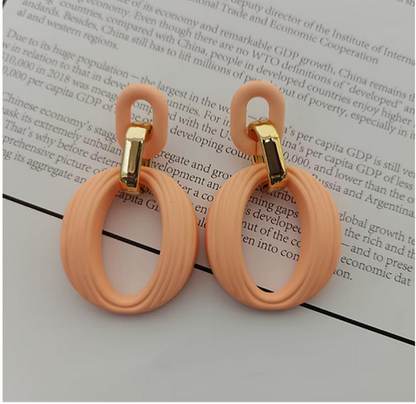 1 Pair Simple Style Round Arylic Patchwork Women's Ear Studs