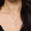 Simple Style Cross Stainless Steel Brass Plating Inlay Pearl 18k Gold Plated Pendant Necklace