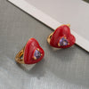 1 Pair Ig Style Heart Shape Enamel Plating Inlay Copper Zircon Earrings