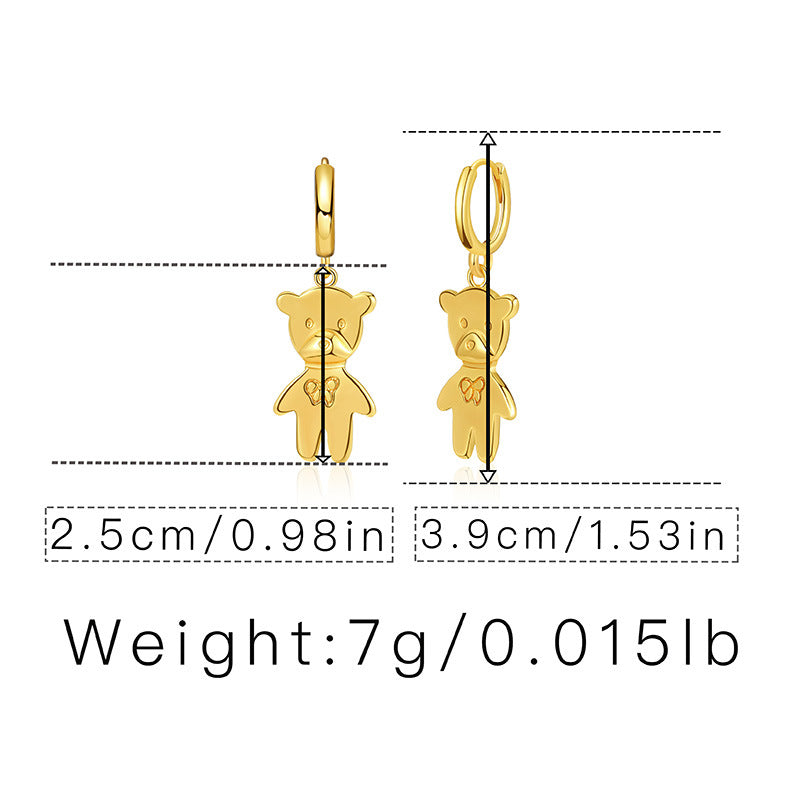 1 Pair Simple Style Cat Inlay Copper Zircon Earrings