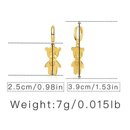 1 Pair Simple Style Cat Inlay Copper Zircon Earrings