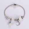 Sweet Classic Style Rabbit Heart Shape Elephant Stainless Steel Alloy Epoxy Inlay Rhinestones Bangle