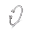 Punk Simple Style Solid Color Stainless Steel Plating Bangle