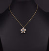 Retro Flower Freshwater Pearl Copper Plating Pendant Necklace