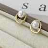 1 Pair Ig Style Korean Style Oval Imitation Pearl Alloy Gold Plated Ear Studs