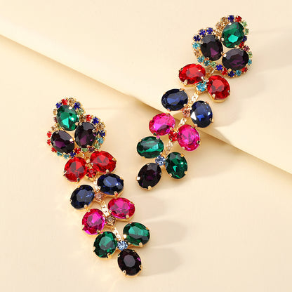 1 Pair Retro Lady Simple Style Geometric Rhinestone Plating Artificial Gemstones Women's Earrings