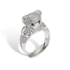 Casual Cute Vintage Style Bear Copper Plating Hollow Out Inlay Zircon 18k Gold Plated Open Rings