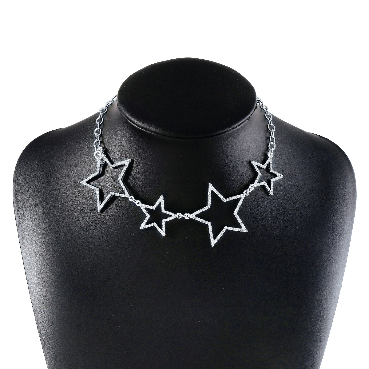 Elegant Shiny Pentagram Alloy Iron Inlay Rhinestones Women's Necklace