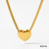 Simple Style Heart Shape Stainless Steel Gold Plated Pendant Necklace In Bulk