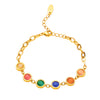 British Style Colorful Stainless Steel Titanium Steel Inlay Zircon Bracelets