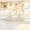 1 Pair Ig Style Fish Bone Plating Inlay Copper Zircon 14k Gold Plated Ear Line