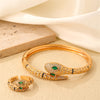 Glam Snake Copper Plating Inlay Zircon Gold Plated Jewelry Set