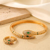 Glam Snake Copper Plating Inlay Zircon Gold Plated Jewelry Set