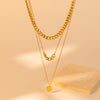 Casual Round Copper Gold Plated Layered Necklaces In Bulk