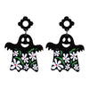 1 Pair Cartoon Style Cute Funny Pumpkin Printing Arylic Drop Earrings