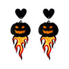 1 Pair Cartoon Style Cute Funny Pumpkin Printing Arylic Drop Earrings