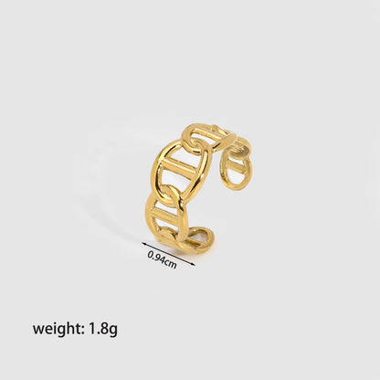 Nordic Style British Style African Style Solid Color Stainless Steel Plating 18k Gold Plated Open Rings