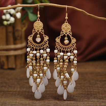 1 Pair Vacation Beach Tassel Alloy Drop Earrings