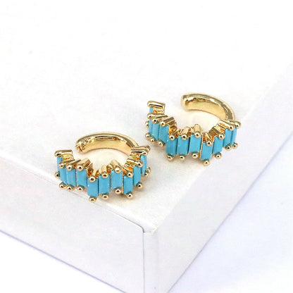 1 Pair Hip-hop Vintage Style Semicircle Plating Inlay Copper Zircon Gold Plated Ear Cuffs