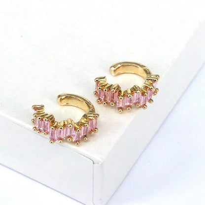 1 Pair Hip-hop Vintage Style Semicircle Plating Inlay Copper Zircon Gold Plated Ear Cuffs