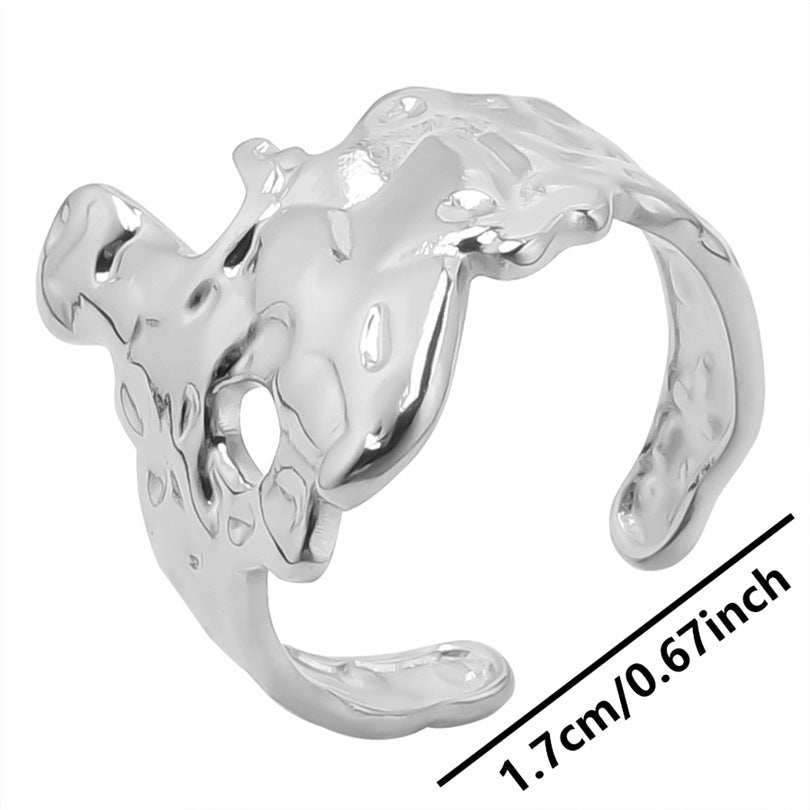 Retro Solid Color Stainless Steel Plating Gold Plated Rings