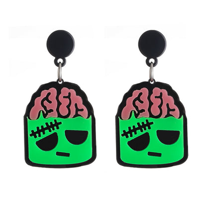 Wholesale Jewelry Streetwear Halloween Pattern Arylic Drop Earrings