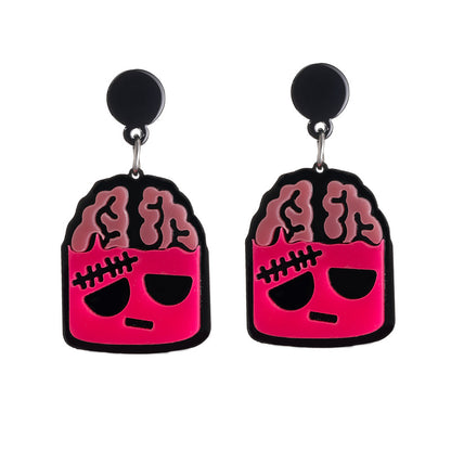 Wholesale Jewelry Streetwear Halloween Pattern Arylic Drop Earrings