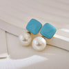 1 Pair Simple Style Round Square Plating Inlay Stainless Steel Pearl Drop Earrings