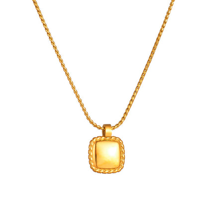 Simple Style Square Stainless Steel Plating 18k Gold Plated Pendant Necklace