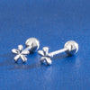 1 Pair Simple Style Flower Plating Sterling Silver Ear Studs