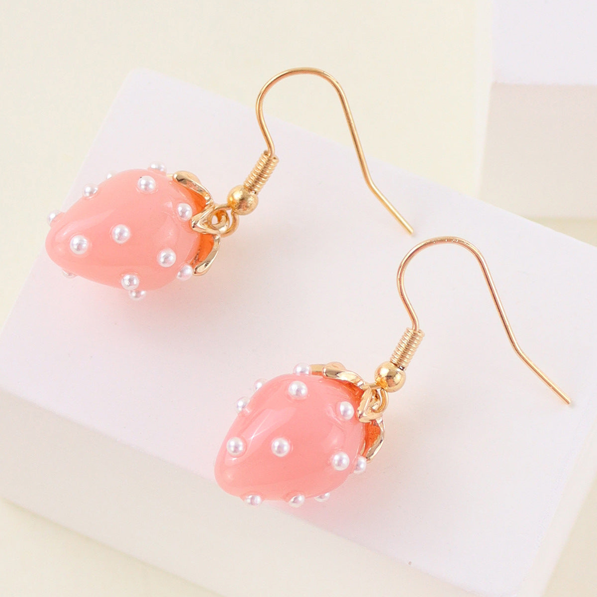 1 Pair Lady Sweet Fruit Resin Earrings