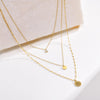 Vacation Simple Style Sunflower Stainless Steel Plating Inlay Zircon Gold Plated Three Layer Necklace