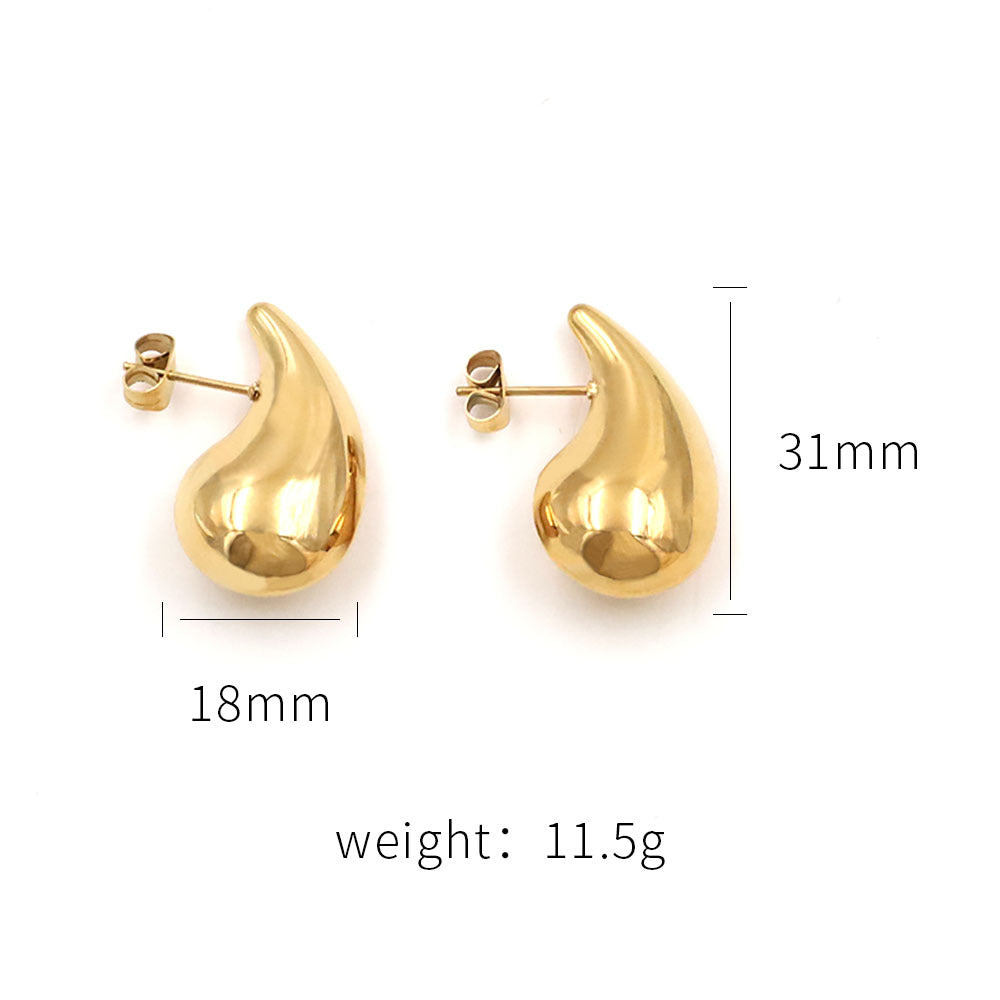 1 Pair Basic Geometric Plating Stainless Steel 18k Gold Plated Ear Studs