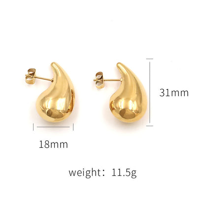 1 Pair Basic Geometric Plating Stainless Steel 18k Gold Plated Ear Studs