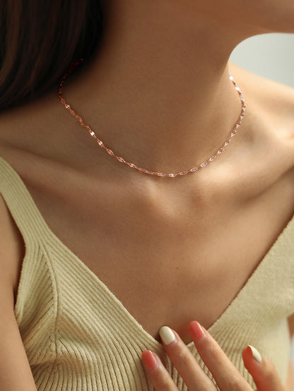 Elegant Hip-hop Solid Color Stainless Steel Metal Chain Necklace