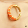 Romantic Sweet Twist Copper Enamel Plating 18k Gold Plated Open Rings