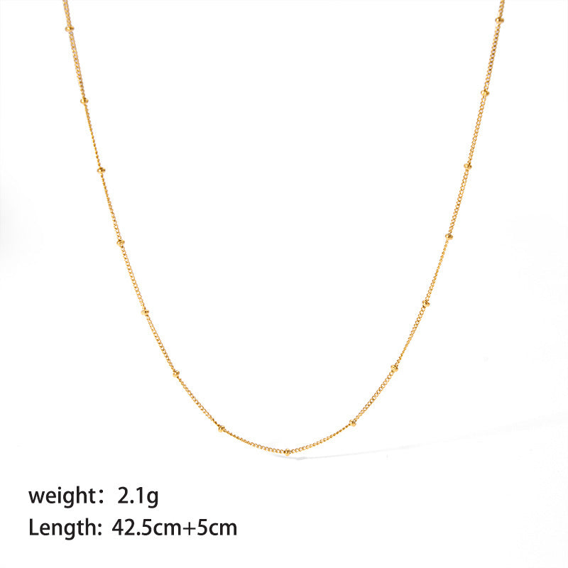 Streetwear Solid Color Stainless Steel Plating Metal 18k Gold Plated Sweater Chain Necklace