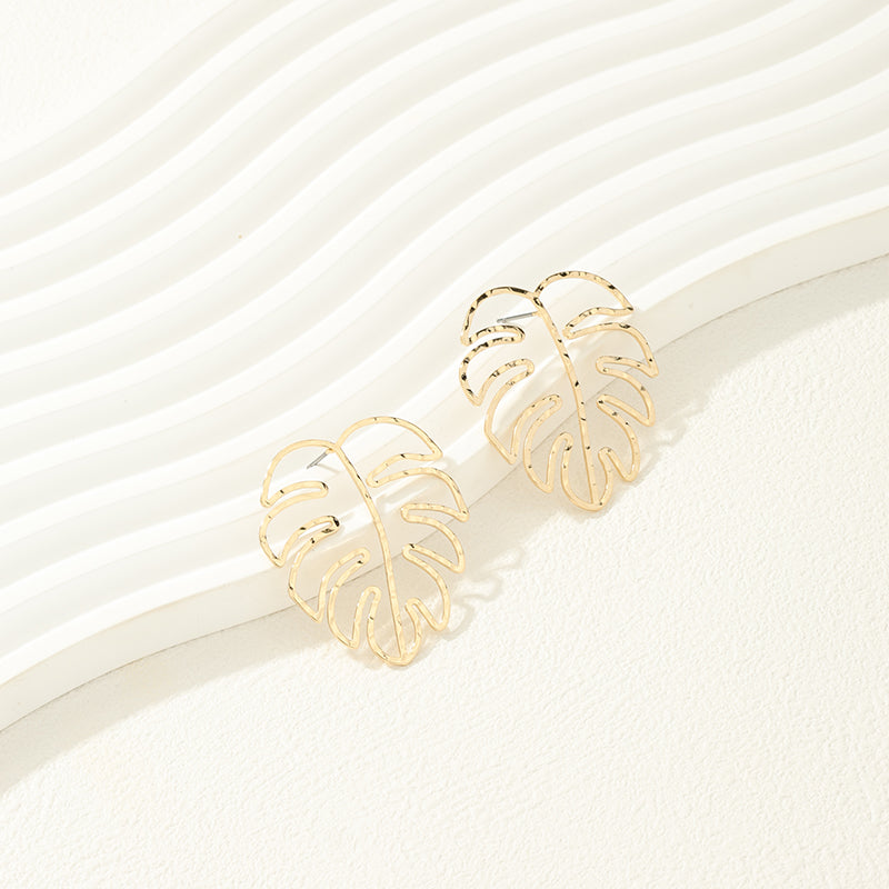 1 Piece Simple Style Leaves Mesh Alloy Ear Studs